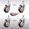 Service Caster 4 Inch SS Maroon Polyurethane Wheel Swivel 1/2 Inch Threaded Stem Caster Set SCC SCC-SSTS20S414-PPUB-MRN-121315-4 - alternate 5